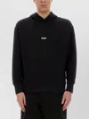 Msgm Black Hoodie With Adjustable Drawstring And Subtle Logo