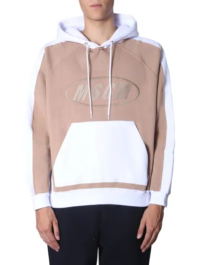 Msgm Hooded Sweatshirt In Brown