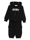 Msgm Hooded Tracksuit Set In Black