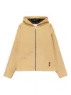 Msgm Hooded Zip-up Jacket In Brown