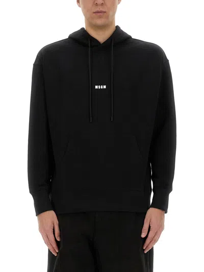 Msgm Hoodie In Black