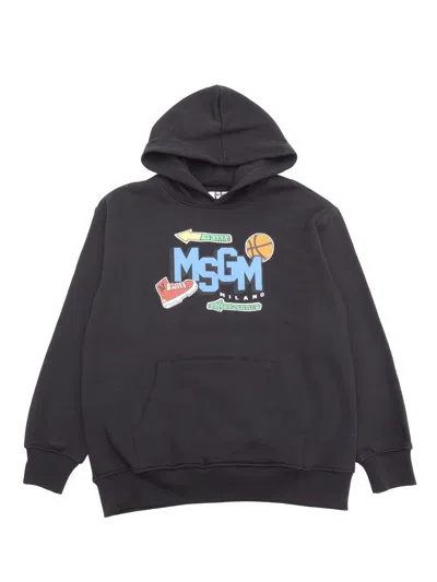 MSGM HOODIE BOY NERO/BLACK