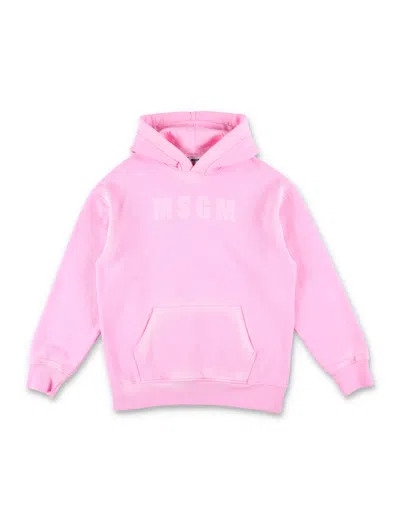 Msgm Kids' Hoodie Fleece Dress In Rosa