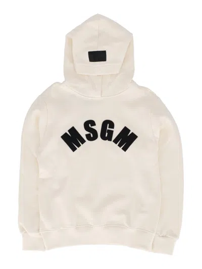 Msgm Kids' Hoodie Girl Crema/cream In Gray