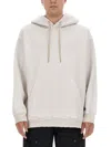 Msgm Cotton Hoodie With Subtle Logo Detail In Neutral