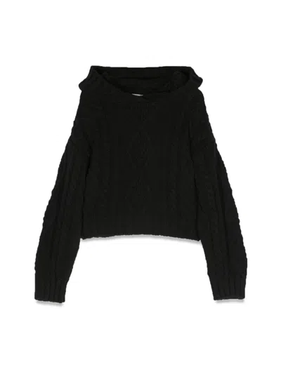 Msgm Mini Cozy Hoodie For Girls In Black