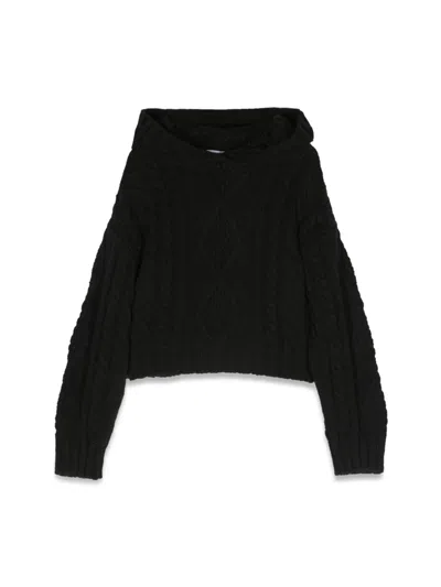 Msgm Kids' Hoodie Sweater In Black