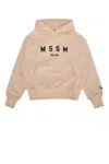 Msgm Hoodie Mit Logo-print In Vanilla/vaniglia