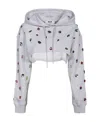 Msgm Crystal-embellished Hoodie In White