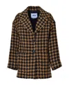 Msgm Houndstooth-check Jacket In Black