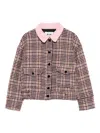 Msgm Houndstooth-pattern Jacket In Pink