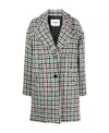 Msgm Houndstooth-pattern Single-breasted Coat In Gray