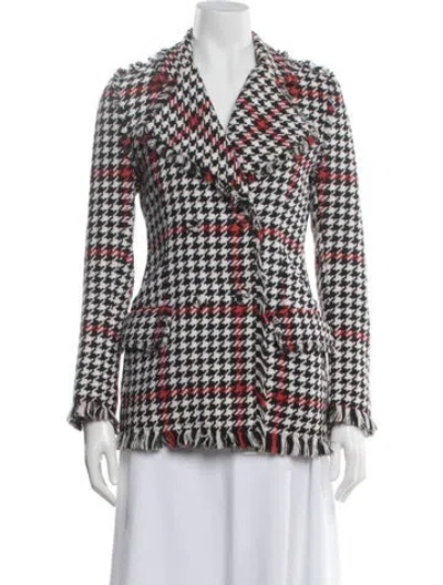 Pre-owned Msgm Houndstooth Print Blazer In Multicolor