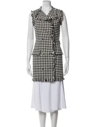 Pre-owned Msgm Houndstooth Print Jacket In Black