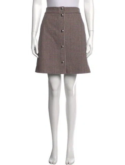 Pre-owned Msgm Houndstooth Print Mini Skirt In Neutral