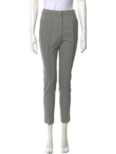 Pre-owned Msgm Houndstooth Print Straight Leg Pants In Black
