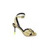 Msgm Iconic Heel Sandals Beige With Buckle