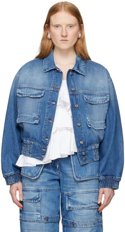MSGM INDIGO OVERSIZED DENIM JACKET