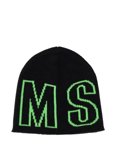 MSGM INTARSIA-KNIT LOGO BEANIE