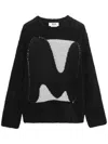 Msgm Intarsia-knit Logo Jumper In Black