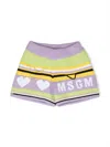 Msgm Cotton Tricot Knit Shorts In Purple