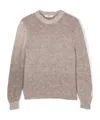 Msgm Intarsia-logo Sweater In Neutral