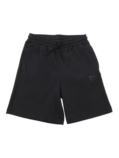 Msgm Interlock Bermuda Unisex In Black