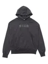Msgm Interlock Hoodie Stone Unisex In Gray