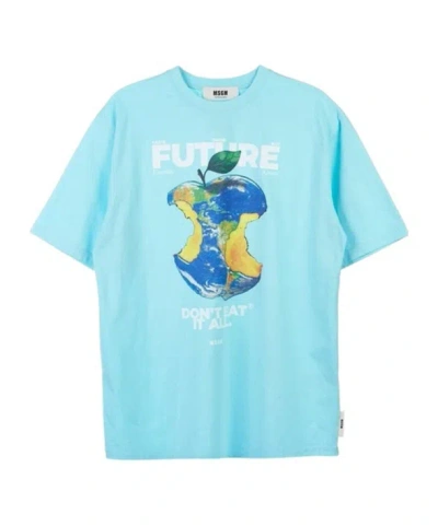 Msgm Item O-neck Short-sleeved T-shirt In Blue