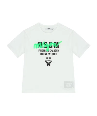 Msgm Item O-neck Short-sleeved T-shirt In White