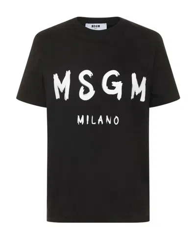 Msgm Item O-neck Short-sleeved T-shirt In Black