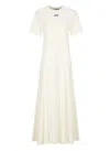 Msgm Knee Length Dress Crew Neck In Neutrals