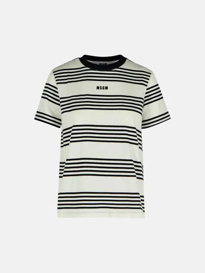 Msgm Ivory Cotton T-shirt