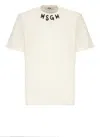 Msgm Logo Print T-shirt In Neutrals