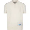 MSGM IVORY POLO SHIRT FOR BOY WITH LOGO