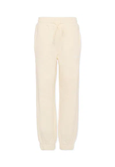 MSGM IVORY SWEATPANTS FOR KIDS WITH LOGO
