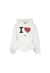 Msgm Ivory Sweatshirt For Girl With Logo In Ivory