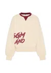 Msgm Ivory Sweatshirt For Girl With Logo In Neutral