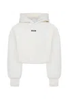 Msgm Ivory Sweatshirt For Girl With Logo In White