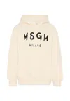 Msgm Ivory Sweatshirt For Kids With Logo In Neutral