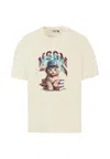 Msgm Ivory T-shirt For Girl With Cat In Multi