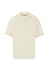 Msgm Ivory T-shirt For Girl With Logo In White