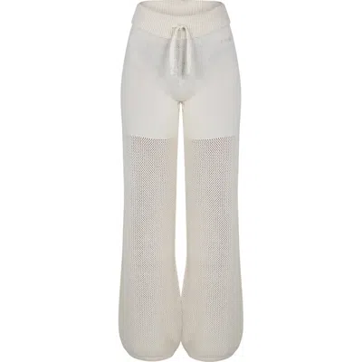 Msgm Kids' Ivory Trousers For Girl With Logo