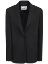 Msgm Tailored Black Jacket With Single Button Closure