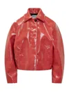 Msgm Cropped Jacket Scarlet In Red