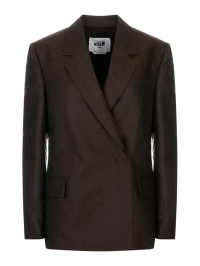 Msgm Jacket In Brown