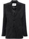 Msgm Pinstripe Wrap Blazer In Blue