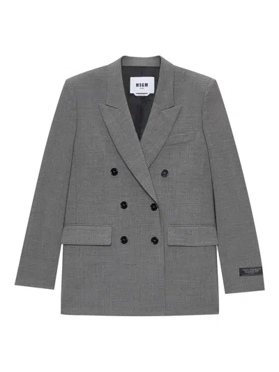 Msgm Jacket In Gray