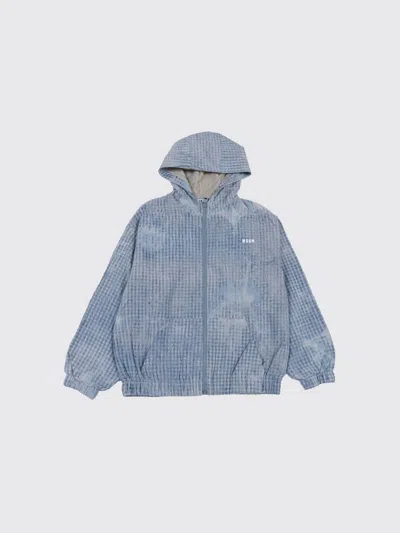 MSGM MSGM KIDS DENIM HOODED JACKET,I23108009