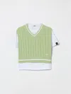 Msgm Crew-neck Cable-knit T-shirt In Green
